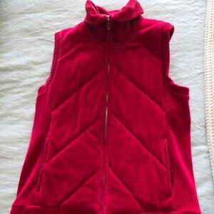 JONES NEW YORK SIGNATURE Women’s Size S Red  Velour Vest
